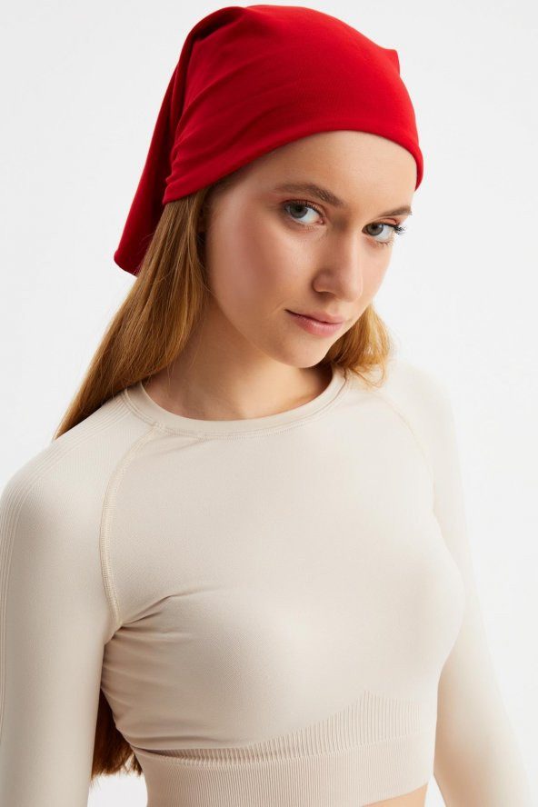 Kırmızı Kadın 4 fonksiyonlu Koruyucu, Pamuklu, Esnek, Terletmez, Bandana, Boyunluk, Buff, Maske - 2