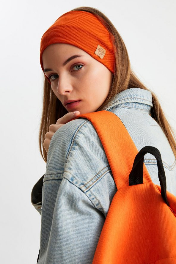 Kiremit Kadın Pamuklu Kaşkorse, Kaymaz, Terletmez, Ultra Hafif, Spor Saç Bandı Bandana Buff - Resim 3