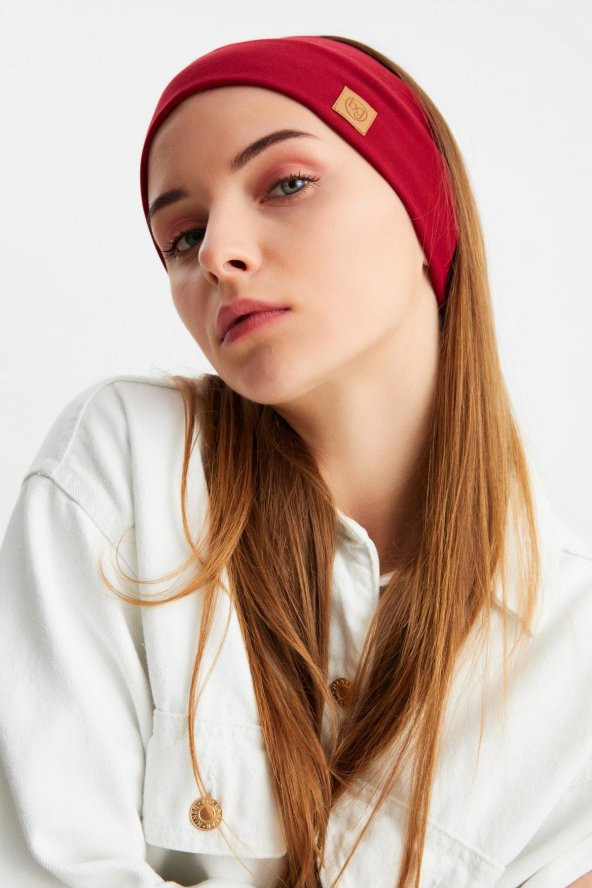 Bordo Kadın Pamuklu Termal, Kaymaz, Terletmez, Ultra Hafif, Spor Saç Bandı Bandana Buff - 4