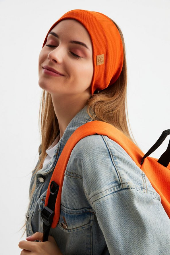 Kiremit Kadın Pamuklu Kaşkorse, Kaymaz, Terletmez, Ultra Hafif, Spor Saç Bandı Bandana Buff - Resim 4