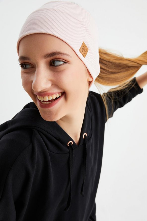 Pudra Kadın Pamuklu Kaşkorse, Kaymaz, Terletmez, Ultra Hafif, Spor Saç Bandı Bandana Buff - Resim 4