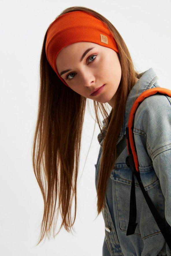 Kiremit Kadın Pamuklu Kaşkorse, Kaymaz, Terletmez, Ultra Hafif, Spor Saç Bandı Bandana Buff - Resim 5