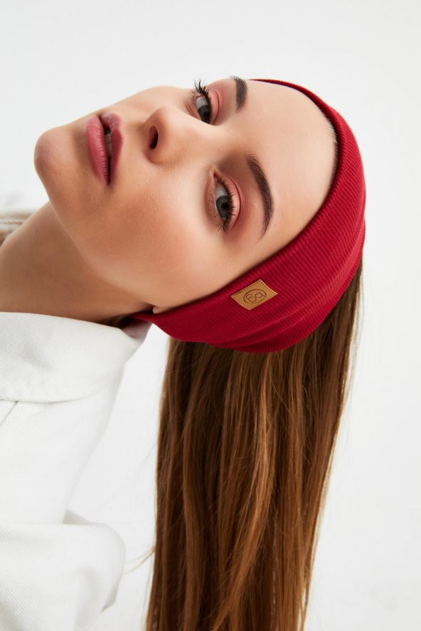 Bordo Kadın Pamuklu Kaşkorse, Kaymaz, Terletmez, Ultra Hafif, Spor Saç Bandı Bandana Buff - 3