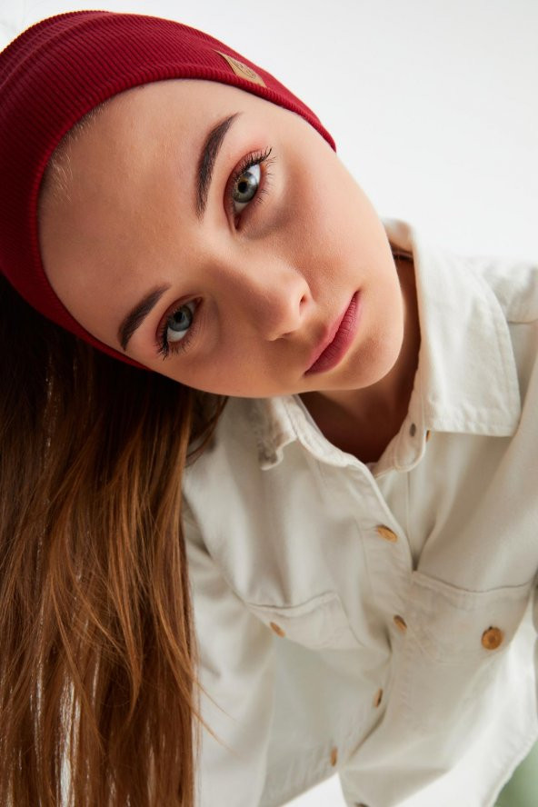 Bordo Kadın Pamuklu Kaşkorse, Kaymaz, Terletmez, Ultra Hafif, Spor Saç Bandı Bandana Buff - 5