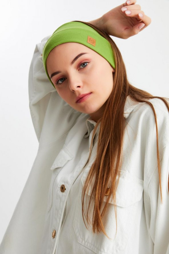 Yeşil Kadın Pamuklu Kaşkorse, Kaymaz, Terletmez, Ultra Hafif, Spor Saç Bandı Bandana Buff - 2