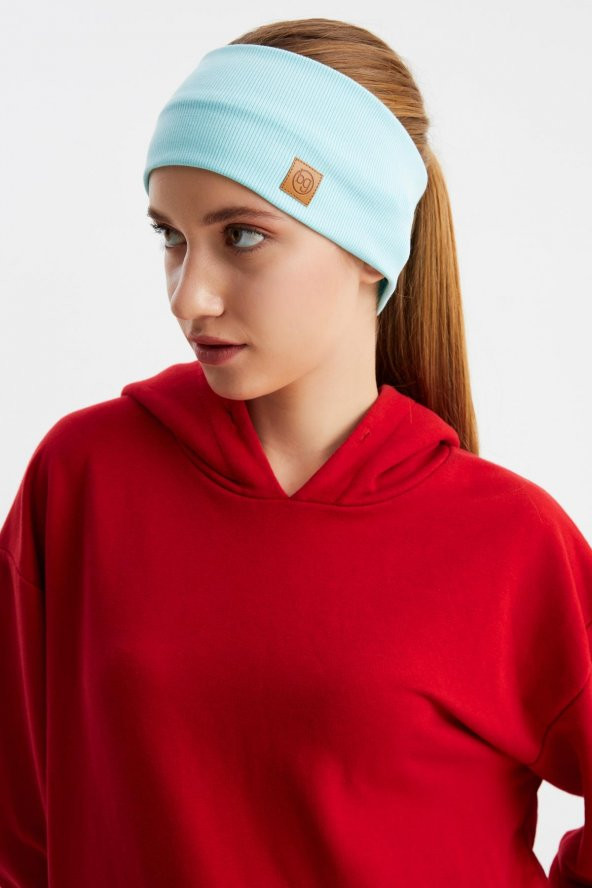 Aqua Kadın Pamuklu Kaşkorse, Kaymaz, Terletmez, Ultra Hafif, Spor Saç Bandı Bandana Buff - Resim 2