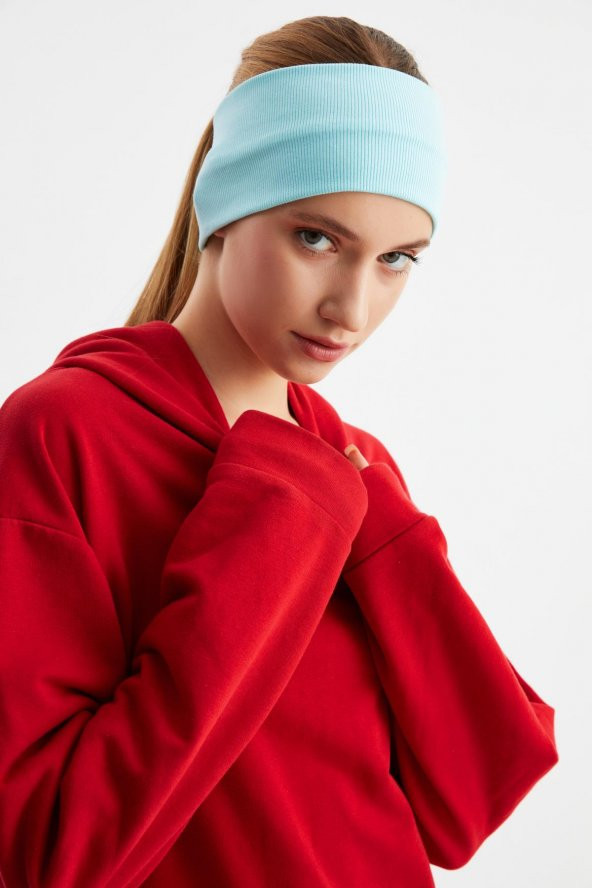 Aqua Kadın Pamuklu Kaşkorse, Kaymaz, Terletmez, Ultra Hafif, Spor Saç Bandı Bandana Buff - Resim 3