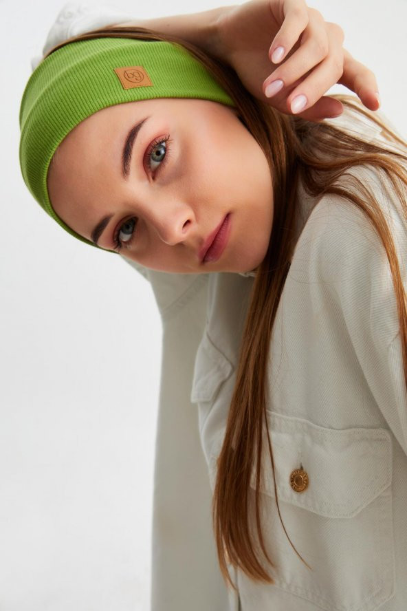 Yeşil Kadın Pamuklu Kaşkorse, Kaymaz, Terletmez, Ultra Hafif, Spor Saç Bandı Bandana Buff - 5