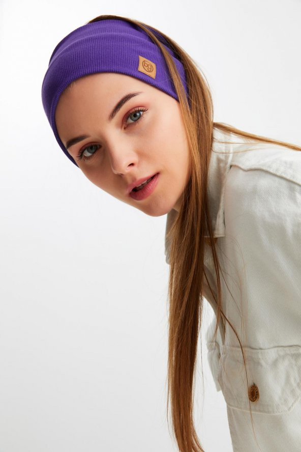 Mor Kadın Pamuklu Kaşkorse, Kaymaz, Terletmez, Ultra Hafif, Spor Saç Bandı Bandana Buff - 3
