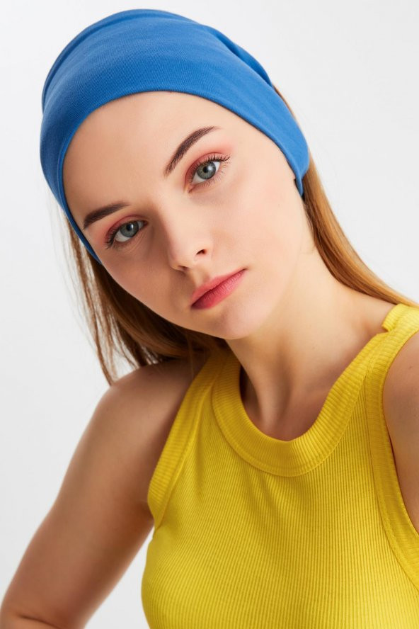 Parlament  Kadın ÇİFT TARAFLI kullanım alternatifli, Pamuklu Penye, Kaymaz, Hafif, Spor Saç Bandı Bandana - Resim 6