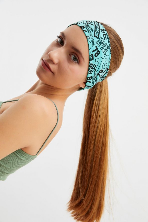 Turquaz Kadın Pamuklu Penye, Kaymaz, Terletmez, Ultra Hafif, Spor Saç Bandı Bandana - Resim 6