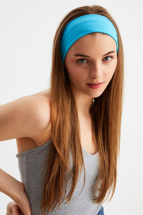 Aqua Kadın Pamuklu Penye, Kaymaz, Terletmez, Ultra Hafif, Spor Saç Bandı Bandana - 3