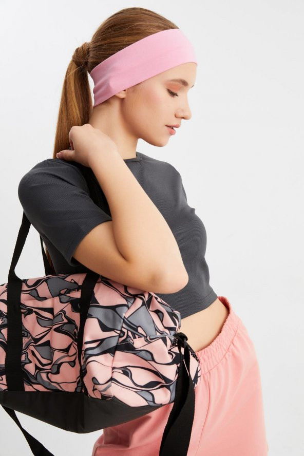 Pembe Kadın Pamuklu Penye, Kaymaz, Terletmez, Ultra Hafif, Spor Saç Bandı Bandana - 9