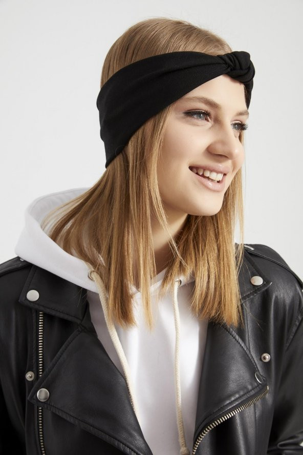 Handmade siyah new dizayn Kadın Bandana Saç Bandı, ekstra yumuşak yerli kumaş, şık rahat göz alıcı - 2