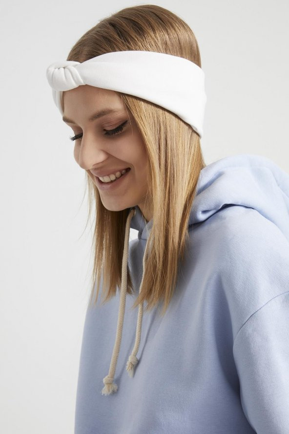 Handmade  Ekru new dizayn  butik Kadın Bandana Saç Bandı, ekstra yumuşak yerli kumaş, şık rahat göz alıcı - Resim 4