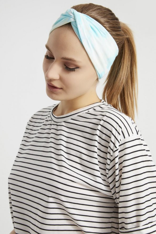 Batik bulut, butik tasarım Kadın Bandana Saç Bandı, ekstra yumuşak,  Esnek, doğal, pamuklu Penye - 3