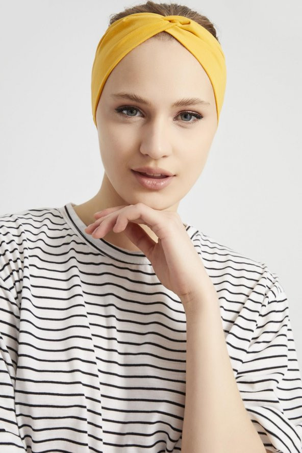 Hardal Sarısı butik tasarım Kadın Bandana Saç Bandı, ekstra yumuşak,  Esnek, Doğal, pamuklu Penye - Resim 11
