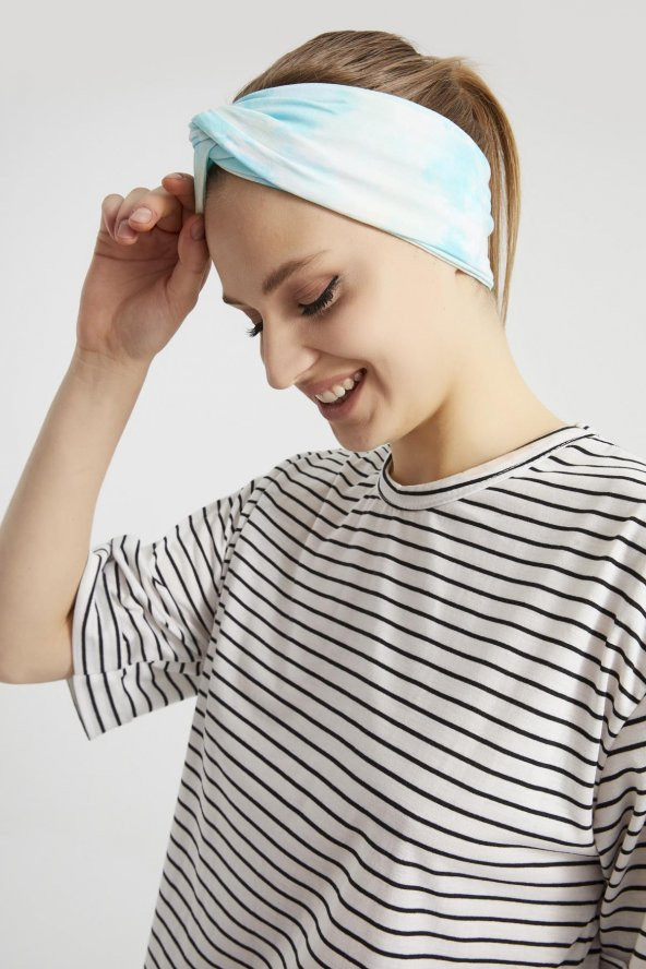 Batik bulut, butik tasarım Kadın Bandana Saç Bandı, ekstra yumuşak,  Esnek, doğal, pamuklu Penye - 5