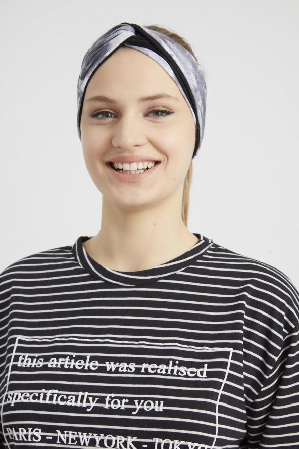 Batik siyah, butik tasarım Kadın Bandana Saç Bandı, ekstra yumuşak, Esnek, doğal, pamuklu Penye - 4