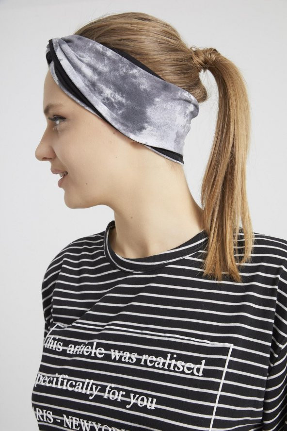 Batik siyah, butik tasarım Kadın Bandana Saç Bandı, ekstra yumuşak, Esnek, doğal, pamuklu Penye - 5