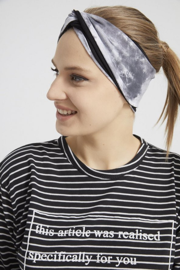 Batik siyah, butik tasarım Kadın Bandana Saç Bandı, ekstra yumuşak, Esnek, doğal, pamuklu Penye - 6