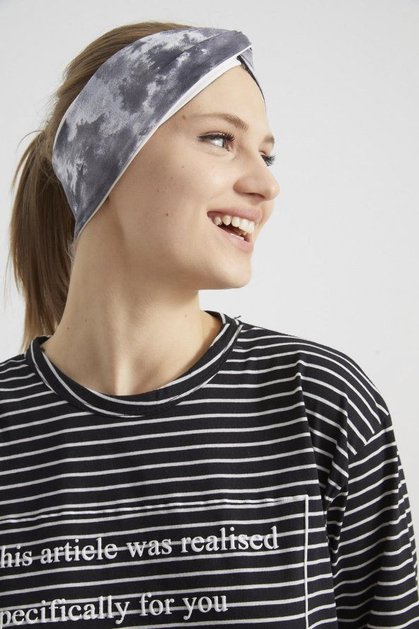 Batik siyah, butik tasarım Kadın Bandana Saç Bandı, ekstra yumuşak, Esnek, doğal, pamuklu Penye - 7