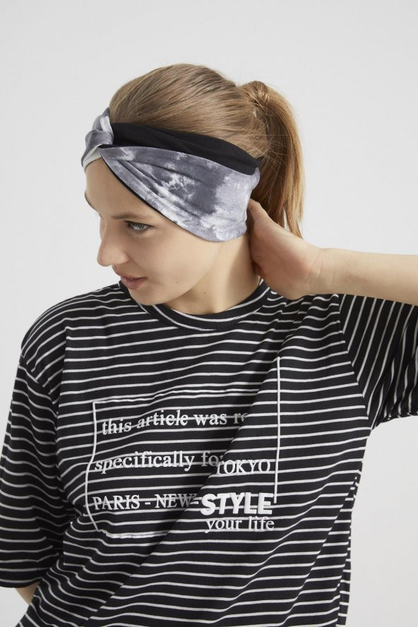 Batik siyah, butik tasarım Kadın Bandana Saç Bandı, ekstra yumuşak, Esnek, doğal, pamuklu Penye - 8