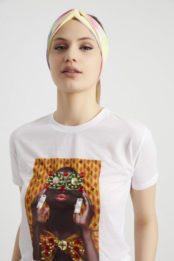Batik doğa, butik tasarım Kadın Bandana Saç Bandı, ekstra yumuşak,  Esnek doğal, pamuklu Penye - 7