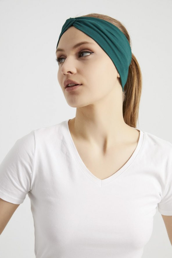 Hürrem Yeşili, butik tasarım Kadın Bandana Saç Bandı, ekstra yumuşak,  Esnek, doğal, pamuklu Penye - 11