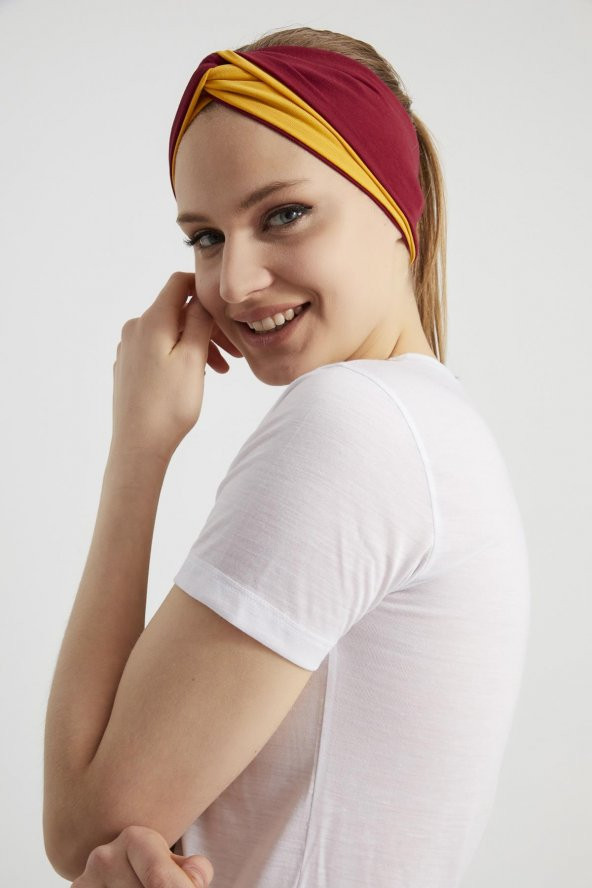 Hardal-vişne butik tasarım Kadın Bandana Saç Bandı, ekstra yumuşak,  Esnek, doğal, pamuklu Penye - 12