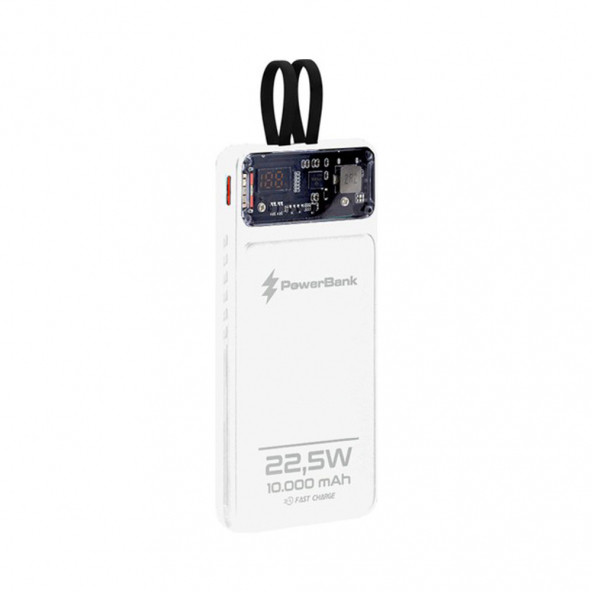 Zuidid 10000MAH 22,5W Type-C ve Lightning Kablolu Hızlı Şarj Powerbank Taşınabilir Şarj Cihazı