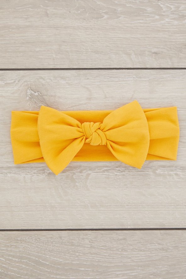 Hardal El Yapımı Yumuşak Fiyonk Bağlamalı Doğal Pamuklu Penye Bebek Çocuk Kız Bandana ELİT SERİ - 2