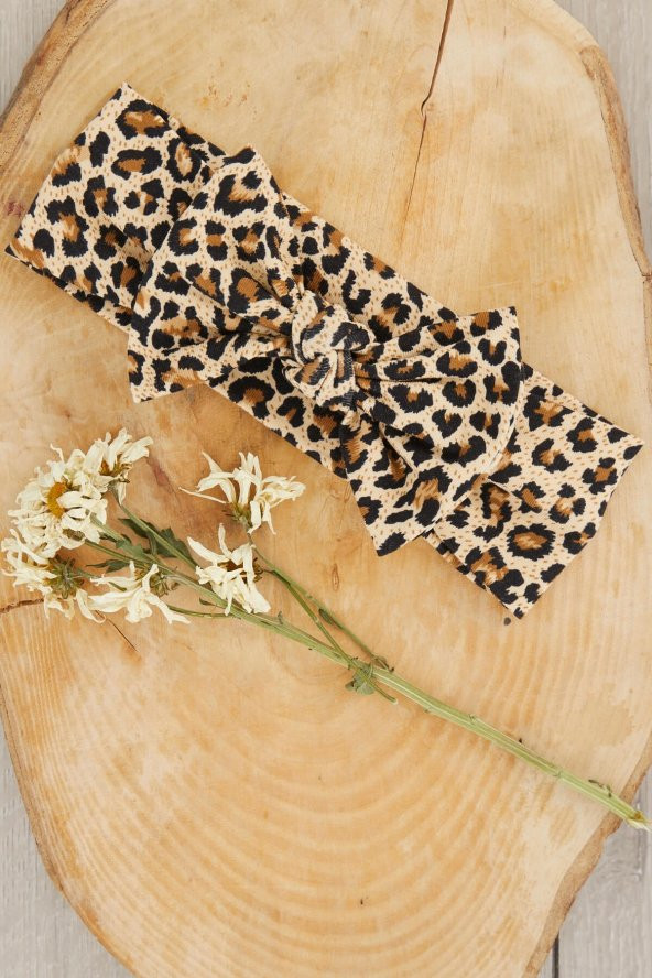 Leopar El Yapımı Yumuşak Fiyonk Bağlamalı Doğal Pamuklu Penye Bebek Çocuk Kız Bandana BEST OF SERİSİ - 4
