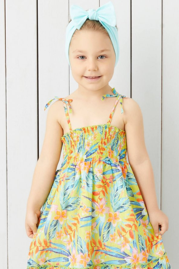 Okyanus Mavi El Yapımı Yumuşak Fiyonk Bağlamalı Doğal Pamuklu Penye Bebek Çocuk Kız Bandana BEST OF SERİSİ - 3