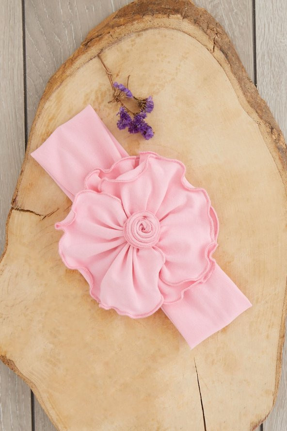Pembe El Yapımı Yumuşak Eşsiz Aksesuarlı Doğal Pamuklu Penye Bebek Çocuk Kız Bandana BAHAR SERİSİ ürün görseli 1
