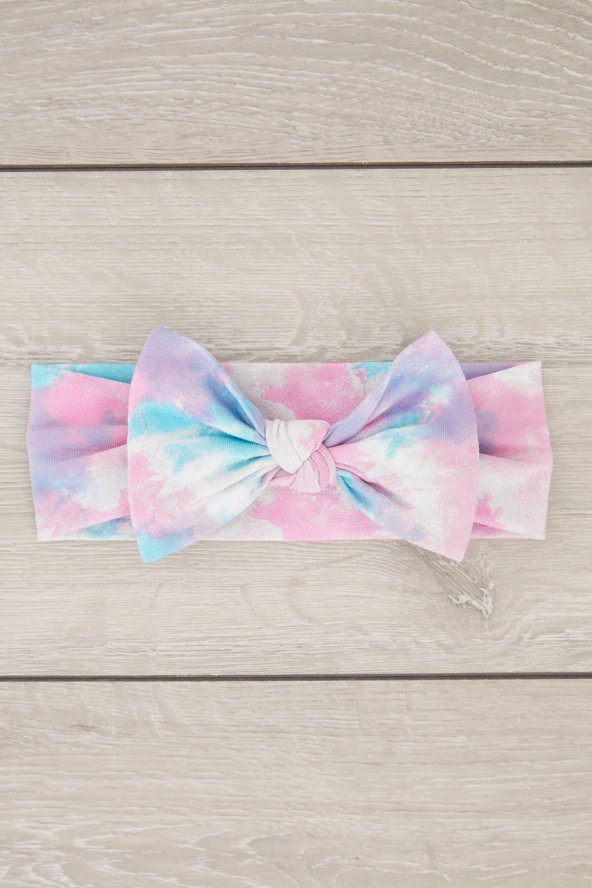Batik Aqua El Yapımı Yumuşak Fiyonk Bağlamalı Doğal Pamuklu Penye Bebek Çocuk Kız Bandana GÖKKUŞAĞI SERİSİ - 2
