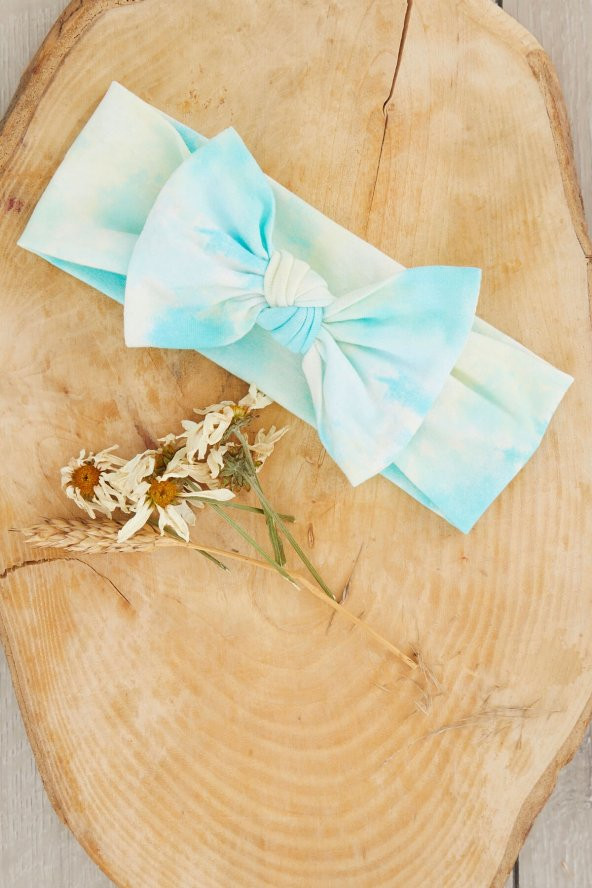 Batik Doğa El Yapımı Yumuşak Fiyonk Bağlamalı Doğal Pamuklu Penye Bebek Çocuk Kız Bandana GÖKKUŞAĞI SERİSİ