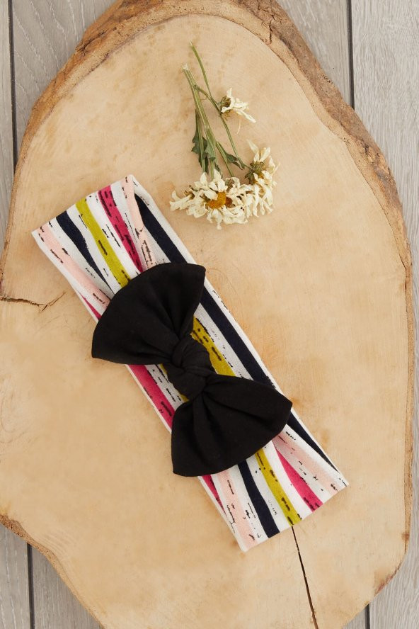 Neon Çok renkli El Yapımı Yumuşak Fiyonk Bağlamalı Doğal Pamuklu Penye Bebek Çocuk Kız Bandana GÖKKUŞAĞI SERİSİ - 2