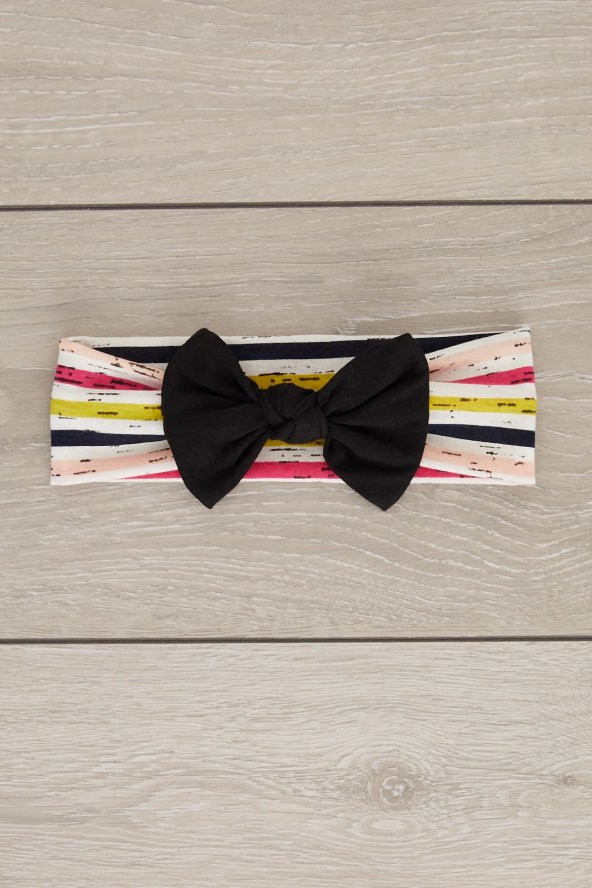 Neon Çok renkli El Yapımı Yumuşak Fiyonk Bağlamalı Doğal Pamuklu Penye Bebek Çocuk Kız Bandana GÖKKUŞAĞI SERİSİ - 4