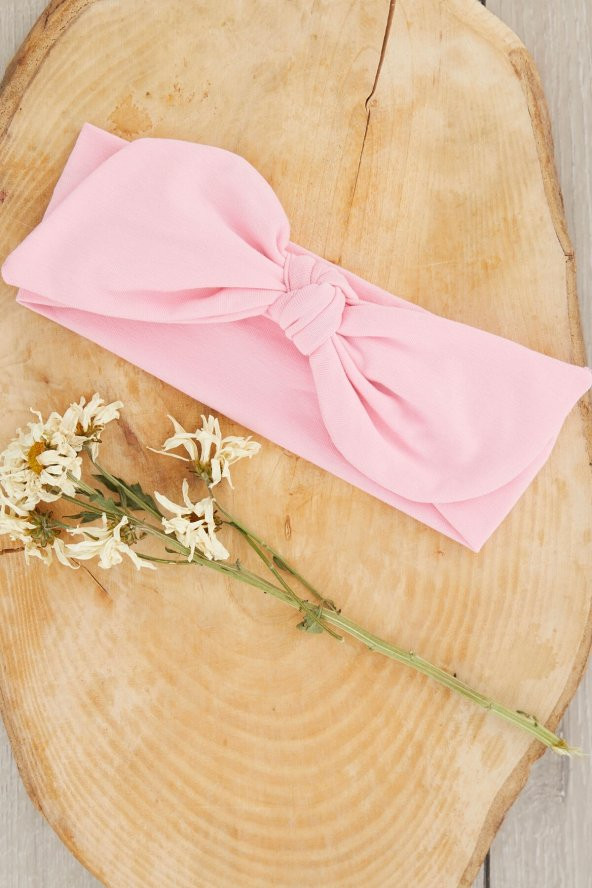 Pembe El Yapımı Yumuşak Tavşan Kulak Doğal Pamuklu Penye Bebek Çocuk Kız Yeni Stil Bandana - 1