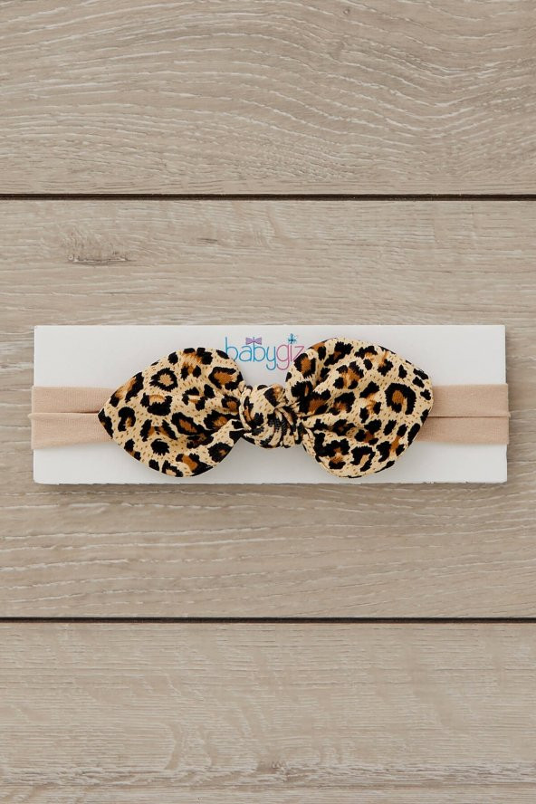 ElYapımı Yumuşak stil ince bağlamalı Doğal Pamuklu Penye 2'li Bebek Çocuk Kız Bandana Kırmızı Leopar - 3