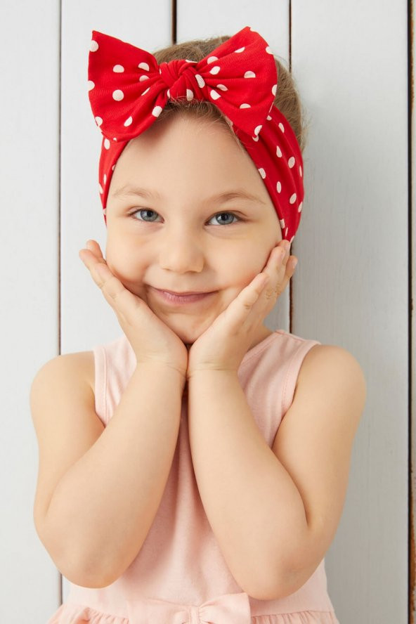 El Yapımı Ultra Yumuşak Fiyonk Bağlamalı %100 Doğal Pamuklu çift katlı Penye BEŞİ BİR ARADA Bebek ve Çocuk Kız Bandana Saç Bandı Seti - 5 ayrı desen ve renk - 4