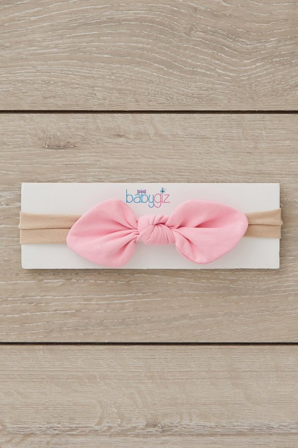 El Yapımı Yumuşak stil ince bağlamalı Doğal Pamuklu Penye 2'li Bebek Çocuk Kız Bandana Batik Pembe - 3