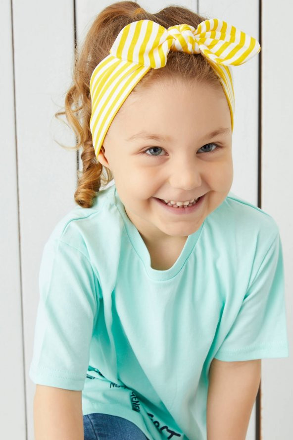 El Yapımı Ultra Yumuşak Fiyonk Bağlamalı %100 Doğal Pamuklu çift katlı Penye BEŞİ BİR ARADA Bebek ve Çocuk Kız Bandana Saç Bandı Seti - 5 ayrı desen ve renk - 10