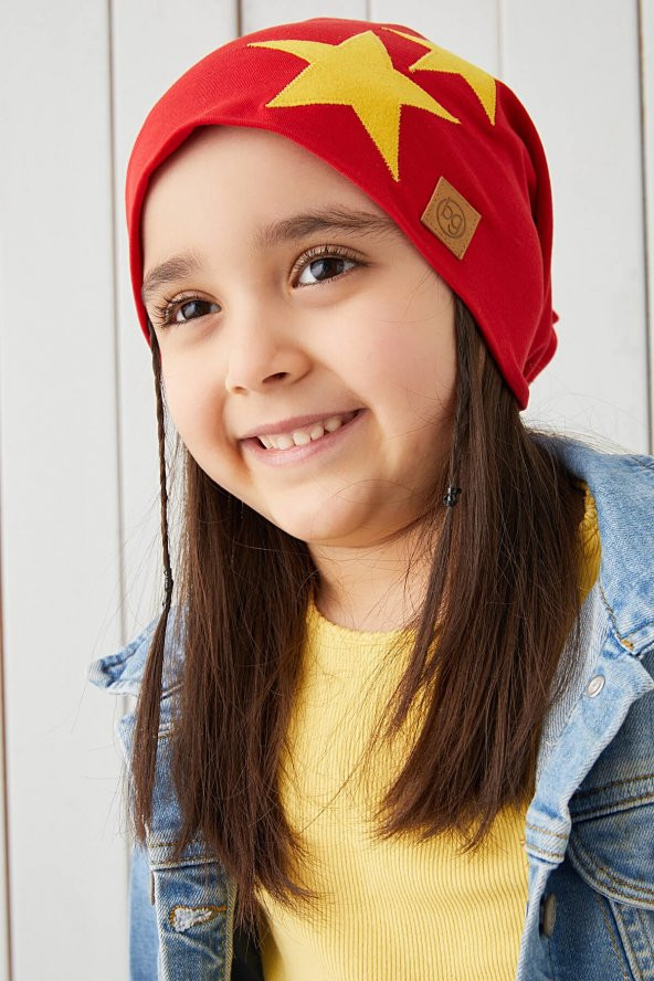 Sarı Kırmızı Fanatik Çocuk Bebek Şapka Bere yumuşak çift katlı spor %100 doğal pamuklu penye - 3