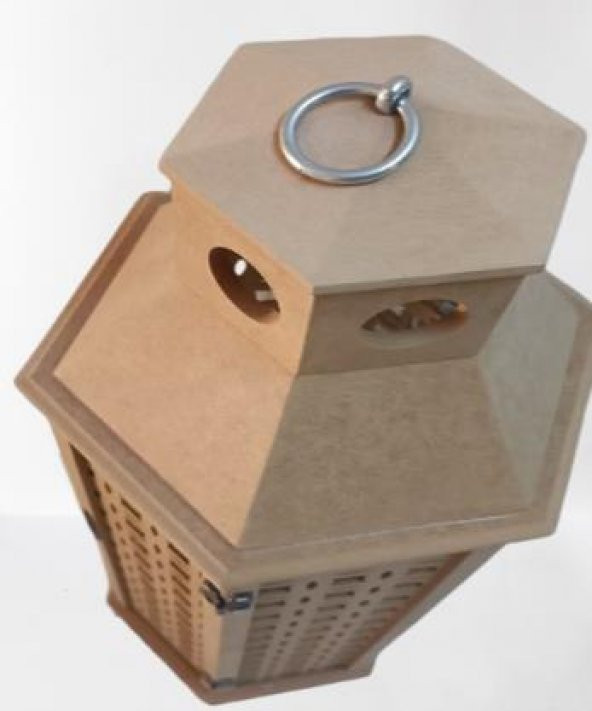 Hobi Adn 90233 Dekoratif Fenerlik MDF HAM CNC Kesim Nakış Oymalı Klipsli El Yapım - 6