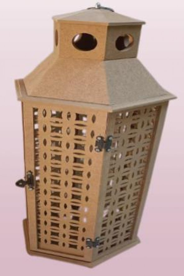 Hobi Adn 90233 Dekoratif Fenerlik MDF HAM CNC Kesim Nakış Oymalı Klipsli El Yapım - 8