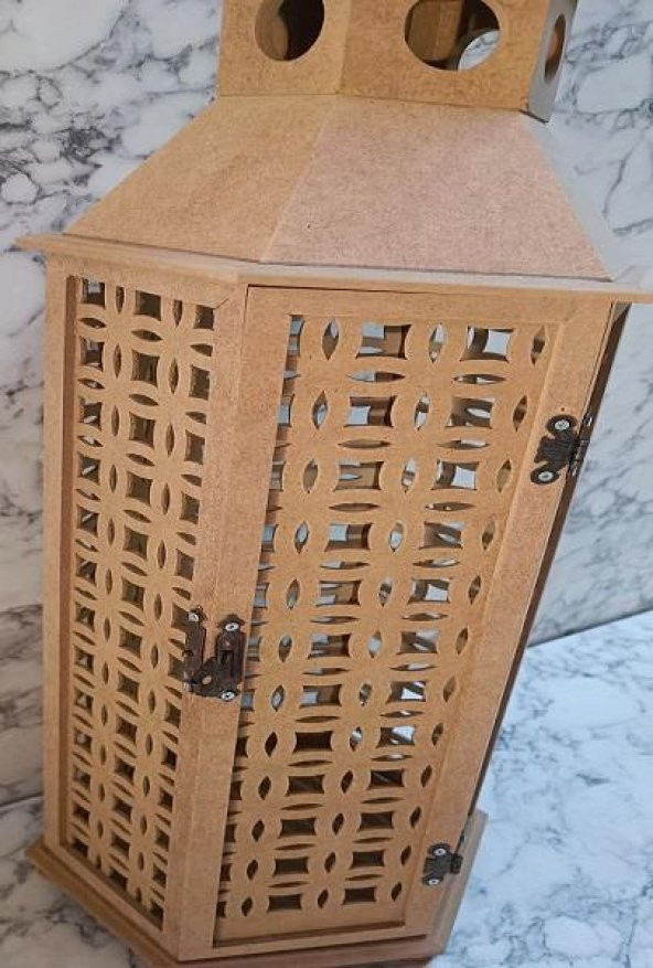 Hobi Adn 90233 Dekoratif Fenerlik MDF HAM CNC Kesim Nakış Oymalı Klipsli El Yapım - 9