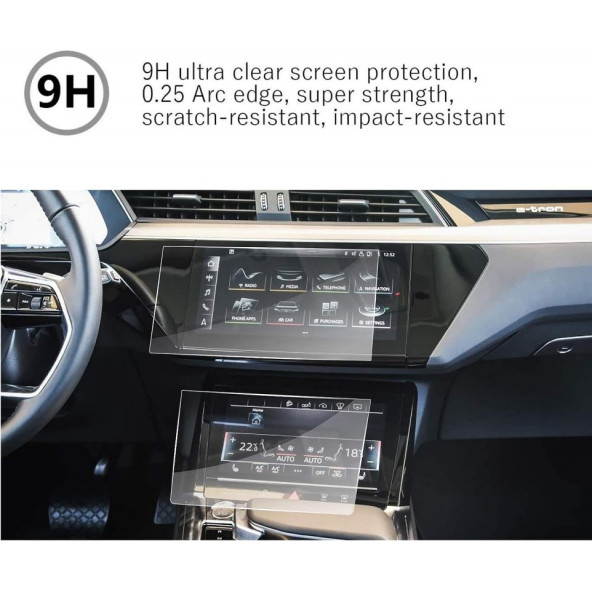 Audi A6 Navigasyon ve Alt Kontrol Paneli 9H Nano Ekran Koruyucu 2019 2020 2021 2022 2023 - Resim 3