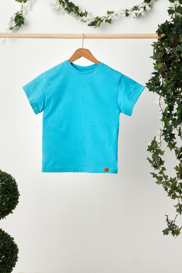 Aqua Kız Çocuk Kısa Kollu Bisiklet Yaka Terletmez, Yumuşak Rahat %100 Pamuklu Penye T-Shirt